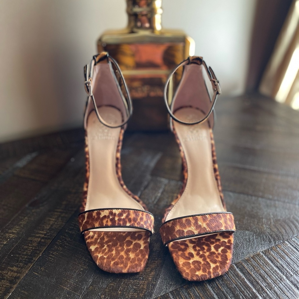 Leopard Print Ankle Strap Heels